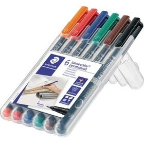 STAEDTLER Folienschreiber Lumocolor 318 WP6 0,6mm sortiert 6 St./Pack.