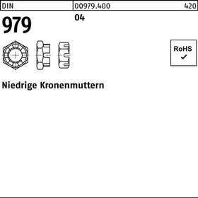 Kronenmutter DIN 979 niedrig M20 Automatenstahl 50 Stück - VPE: 50