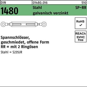 Spannschloss DIN 1480 offen 2Ringösen SP-RR M6 Stahl 3.6 galv.verz. 1St.