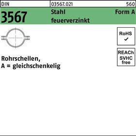 Rohrschelle DIN 3567 gleichschenkelig A 115/NW 100 Stahl feuerverz. 10Stück - VPE: 10