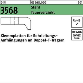 Klemmplatte DIN 3568 60/18 - M16 Stahl feuerverz. 1 Stück