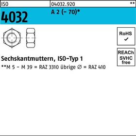 Sechskantmutter ISO 4032 M3 A 2 100 Stück - VPE: 100