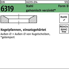 Kegelpfanne DIN 6319 FormD D 28x44x 9,5 Stahl galv.verz. 10 Stück - VPE: 10