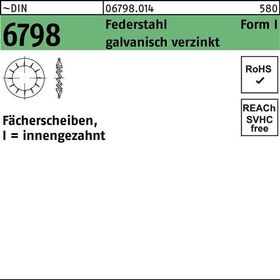 Fächerscheibe DIN 6798 FormI innengezahnt I 21 Federstahl galv.verz. 100St. - VPE: 100