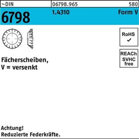 Fächerscheibe DIN 6798 FormV versenkt V 5,3 1.4310 1000 Stück - VPE: 1000