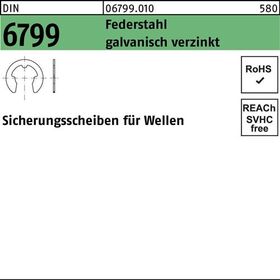 Sicherungsscheibe DIN 6799 f.Wellen 3,2 Federstahl galv.verz. 500 Stück - VPE: 500