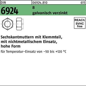 Sechskantmutter DIN 6924 Klemmteil M8 8 galv.verz. 100 Stück - VPE: 100