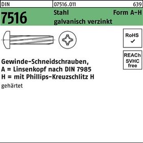 Gewindeschneidschraube DIN 7516 LIKO PH AM 4x6-H Stahl galv.verz. 2000St. - VPE: 2000