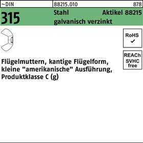 Flügelmutter R 88215 M8 Stahl galv.verz. 200 Stück - VPE: 200