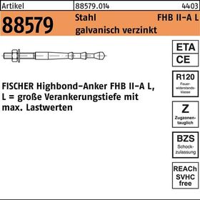 Highbond-Anker R 88579 M10x 95/10 Stahl galv.verz. 10 Stück FISCHER - VPE: 10