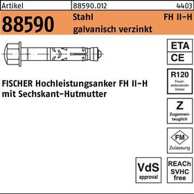 Hochleistungsanker R 88590 FH II 12/25 H Stahl galv.verz. 50St. FISCHER - VPE: 50