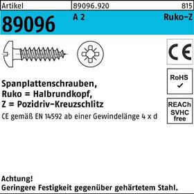 Spanplattenschraube R 89096 HAKO PZ 3,5x 35-Z A 2 1000 Stück - VPE: 1000