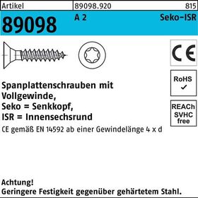 Spanplattenschraube R 89098 SEKO ISR VG 4,5x 50-T20 A 2 200 Stück - VPE: 200