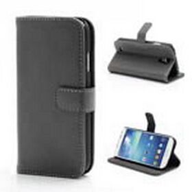 Ledertasche Folio Wallet Grau für Samsung Galaxy S4