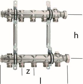 Multitubo Heizkörper-Verteiler 8 Kreise 440x185x50mm