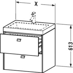 Duravit Waschtischunterbau BRIOSO 613x600x480mm m WT Vero Air Gri Frontfar