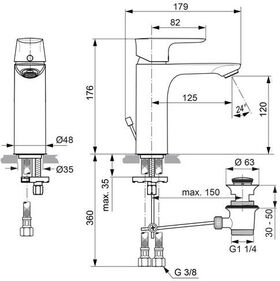 IDS Waschtischarmatur CONNECT AIR Grande chrom