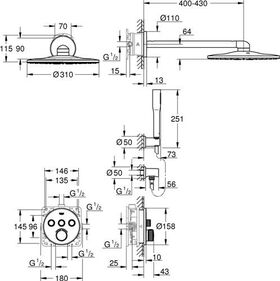 GROHE UP-Duschsystem SmartControl m 3 ASV chr