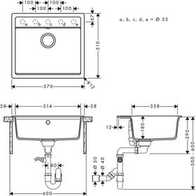 HG Spüle S520-F510 graphitschwarz