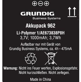 Grundig Akku 962 für Digta 7-Serie gcm9620