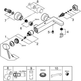 Grohe Einhand-Wannenbatterie PLUS 1/2Zoll ha graph gebü