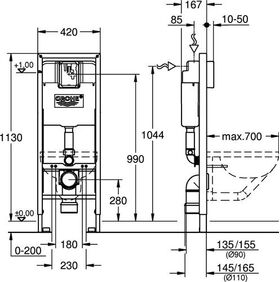 Grohe WC-Element RAPID SL Spülkasten 6 l