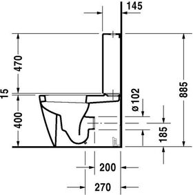 Duravit Stand-WC-Kombination STARCK 2 tief, 370x630mm, Abgang Vario weiß