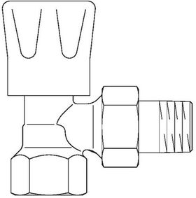 OV Handregulierventil Baureihe HR PN 10, Handrad weiß, Eck, DN 20, 3/4Zoll