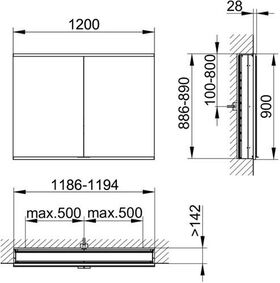 Keuco Spiegelschrank ROYAL MODULAR 2.0 Breite 1200mm Höhe 900mm Tiefe 160mm