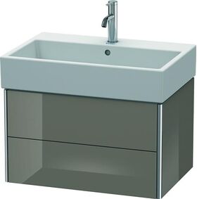 Duravit Waschtischunterbau XSQUARE 397x684x460mm flannel grey hochglanz