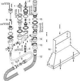 Grundkörper AXOR DN 15 f 4L Wannenrandarm mit Thermostat