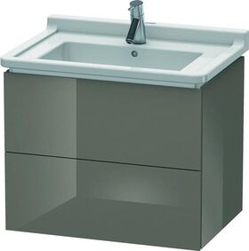 Duravit Waschtischunterbau L-CUBE 469x670x558mm flannel grey hochglanz