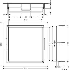 Wandnische XtraStoris Original mit Rahmen 300x300x70mm betongrau