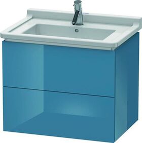 Duravit Waschtischunterbau L-CUBE 469x670x558mm stone blue hochglanz