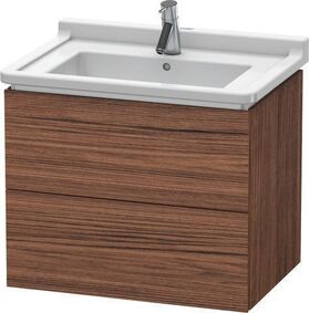 Duravit Waschtischunterbau L-CUBE 670x469mm 2 Schubk we hgl ES Ahorn mitte