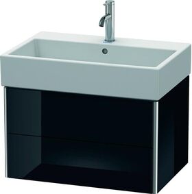 Duravit Waschtischunterbau XSQUARE 397x684x460mm schwarz hochglanz