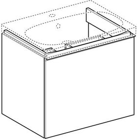 Geberit Waschtischunterschrank ACANTO 640x535x475mm La m lava Front Glas lava