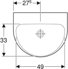 Geberit Waschtisch RENOVA o HL ohne Überlauf 550x450mm weiß KT