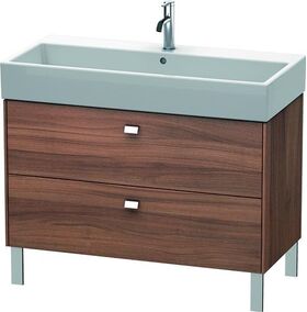 Duravit Waschtischunterbau BRIOSO Griffe chr 570x984x459mm nussbaum natur