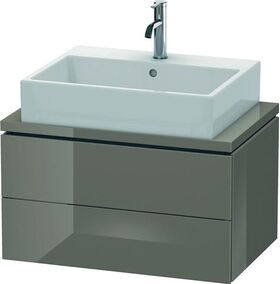 Duravit Konsolenunterschrank L-CUBE 400x720x477mm flannel grey hochglanz