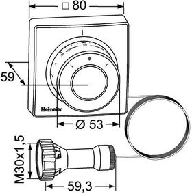 HEIMEIER Thermostat-Kopf F Ferneinsteller Kapillarrohr 2 m