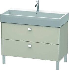 Duravit Waschtischunterbau BRIOSO Griffe chrom 570x984x459mm taupe matt