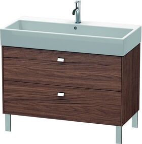 Duravit Waschtischunterbau BRIOSO Griffe chr 570x984x459mm nussbaum dunkel