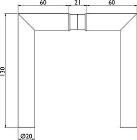 Glastürdrückerpaar 1802 BASIC 02 VA Gehrungsform 4-KT.8mm HERMAT