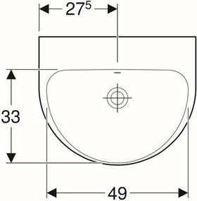 Geberit Waschtisch RENOVA o Hahnloch mit Überlauf 550x450mm weiß