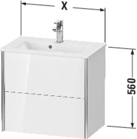 Duravit Waschtischunterbau XVIU 610x560x390mm 2 Sk Prof. sw ma we s-matt