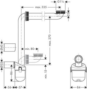 HG Raumsparsiphon für Waschtische 50mm