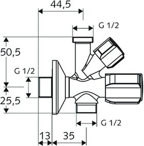 SCHELL Kombi-Eckventil COMFORT chrom 1/2Zoll