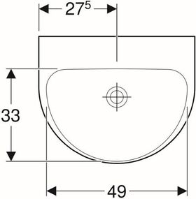 Geberit Waschtisch RENOVA o Hahnloch ohne Überlauf 550x450mm weiß