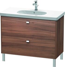 Duravit Waschtischunterbau BRIOSO Griffe chr 693x1020x469mm nussbaum natur